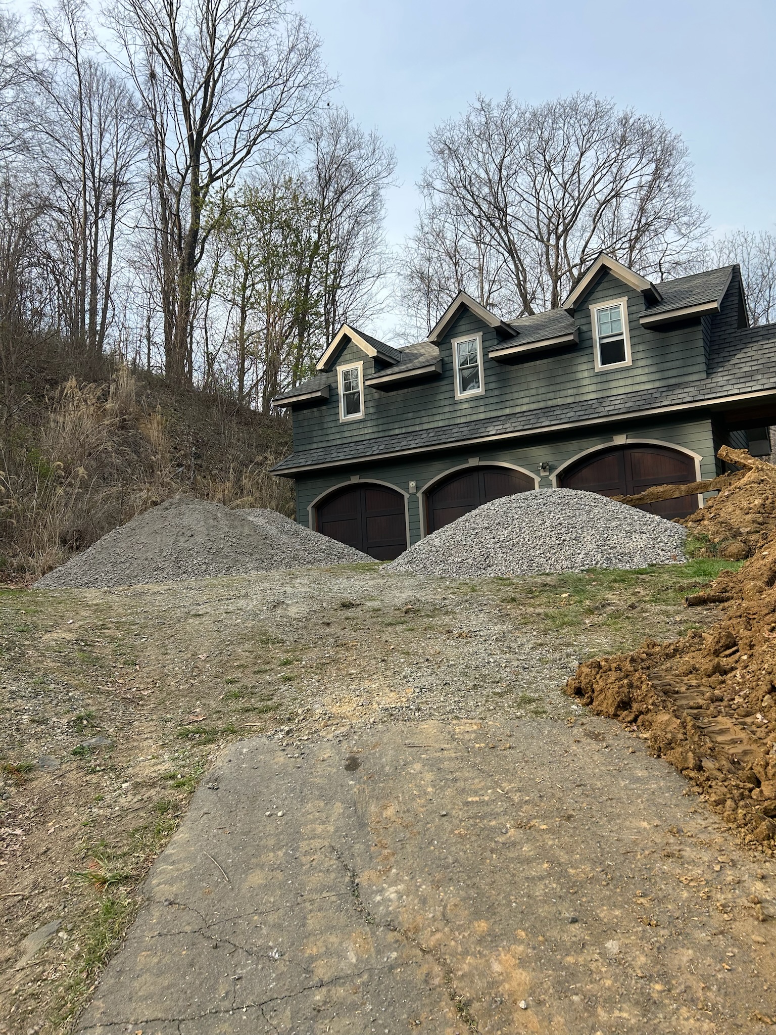 Gravel delivery and site grading