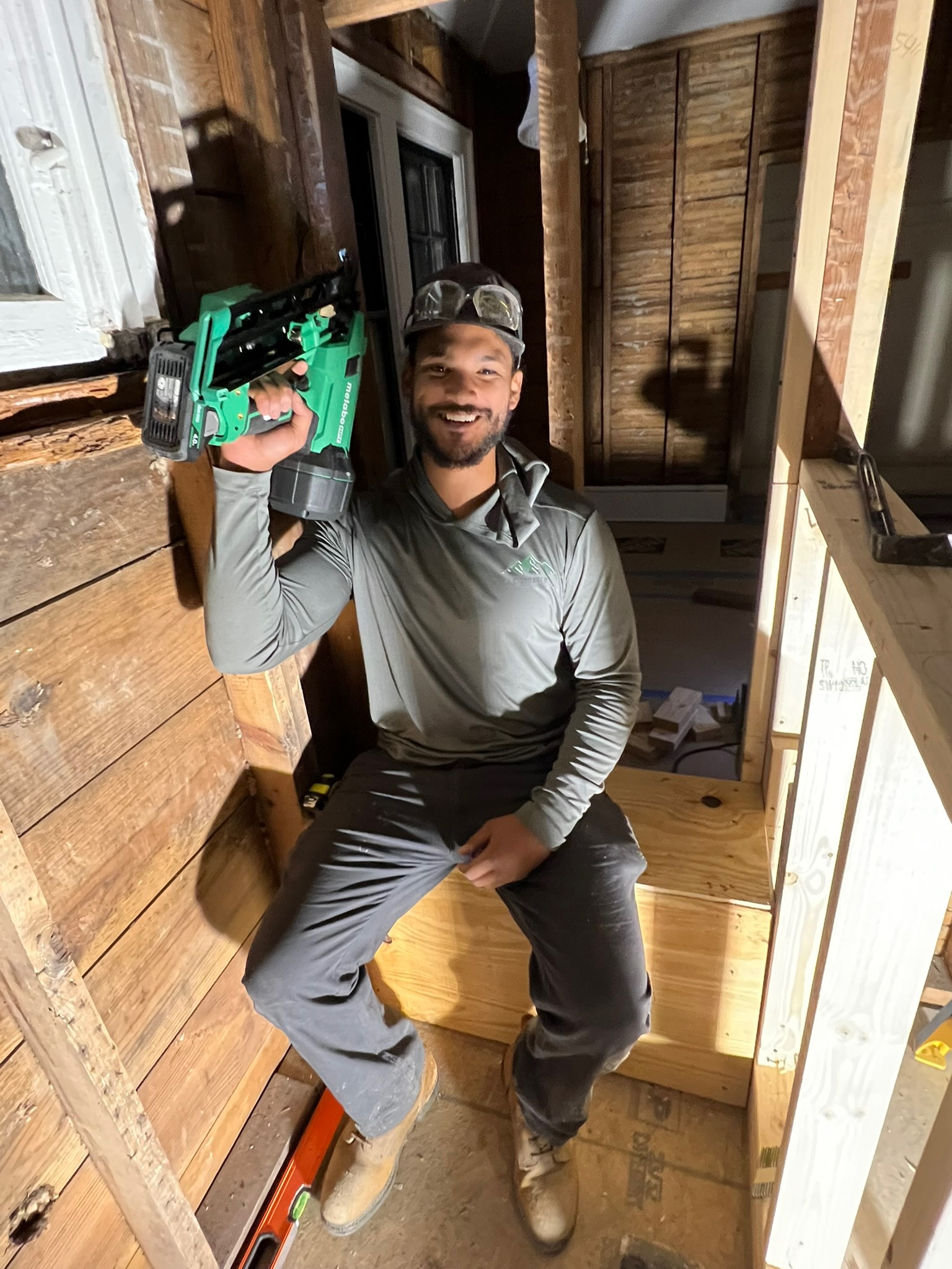 Christian Humes on a job site in Western North Carolina