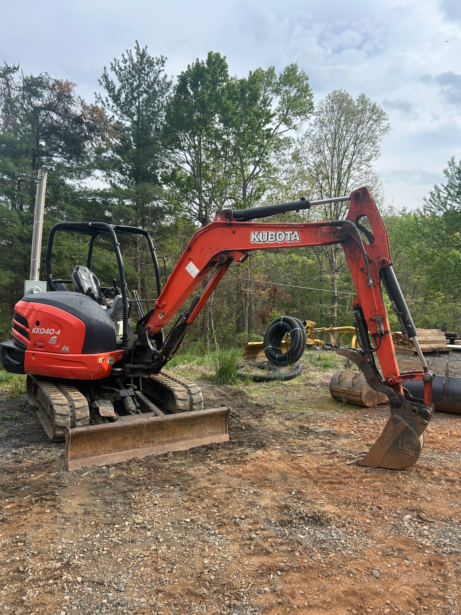 Kubota KX040-4 excavator on job site